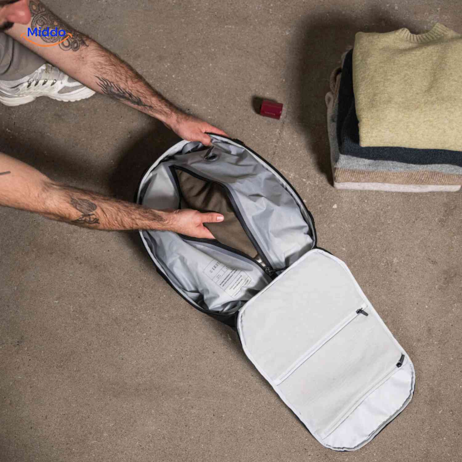 vacubag Tasche offene komprimierte Tasche mit internen Fächern www.middo.nl