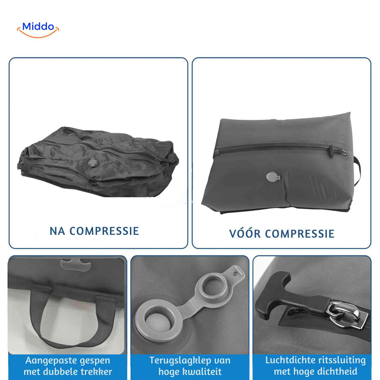 vacubag Tasche für vor und nach der Kompression mit Handgriff und Luftventil