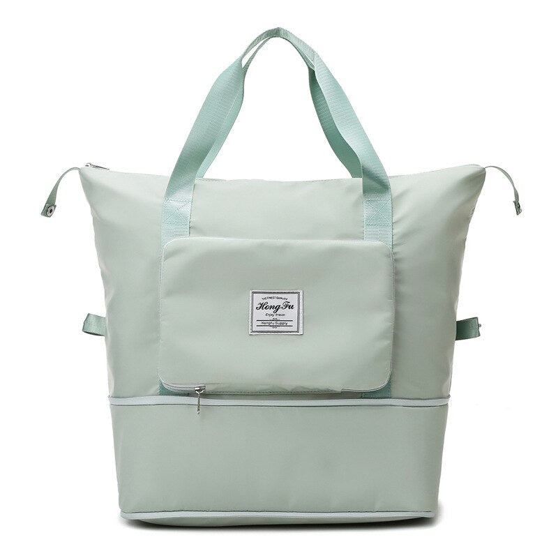 Bild, auf dem die Beggo wasserdichte und erweiterbare Tasche in der Farbe Hellgrün zu sehen ist.