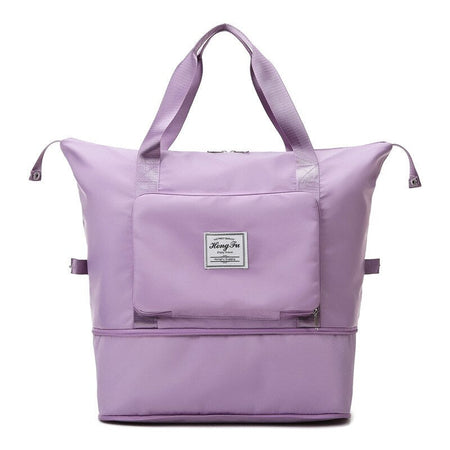 Bild, das die Beggo wasserdichte und erweiterbare Tasche in der Farbe lila zeigt.