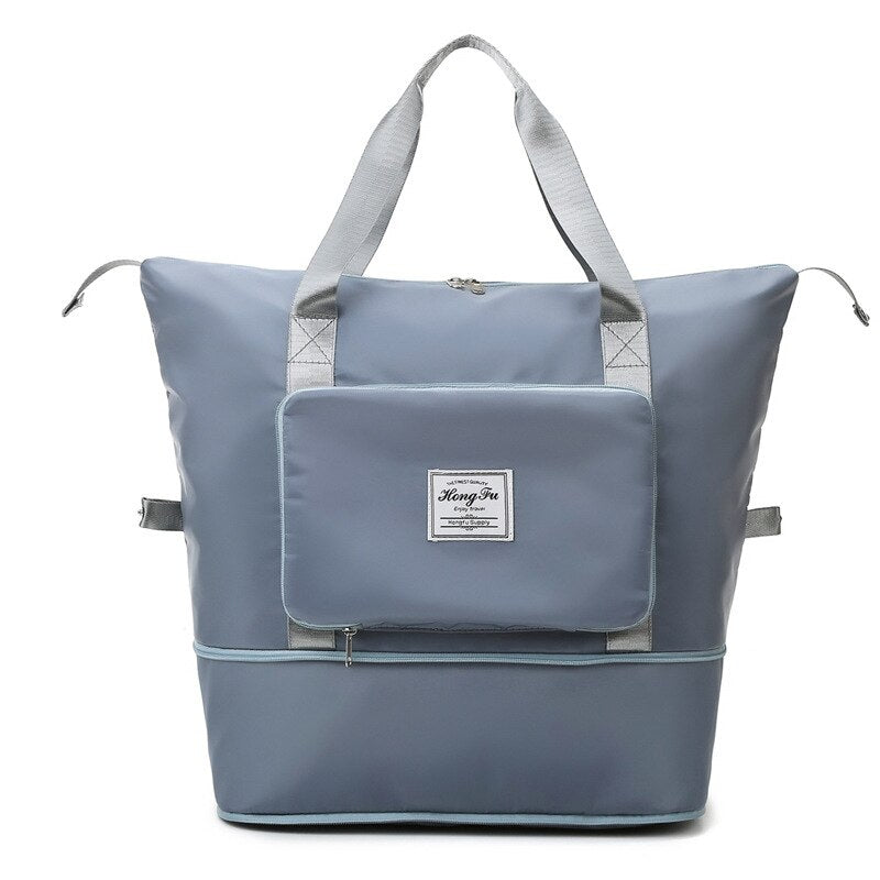 Bild, auf dem die Beggo wasserdichte und erweiterbare Tasche in Blau zu sehen ist.