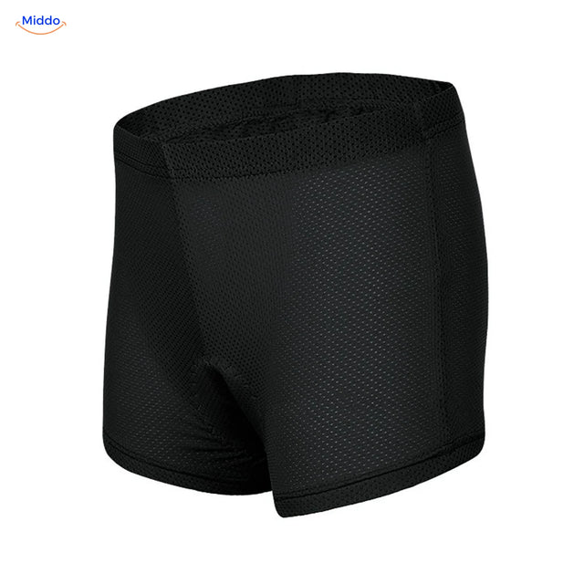 Schwarze Radunterhose für Damen von außen