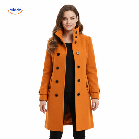 Velourmantel für Damen mit Knopfverschluss vorne - Entdecken Sie elegante Mode auf