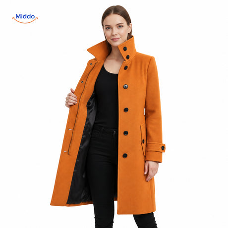 velour mantel für Damen – offenes Design | www.middo.de