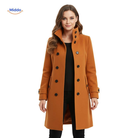 Velourmantel für Damen mit Knopfverschluss vorne - Entdecken Sie elegante Mode auf