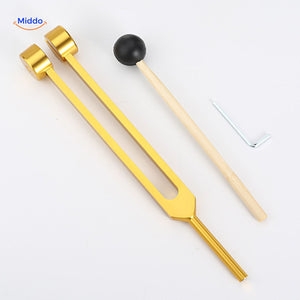 vibecleantm Heilungs-Stimmgabel-Set Gold Runde Kopfhöhe 215 cm