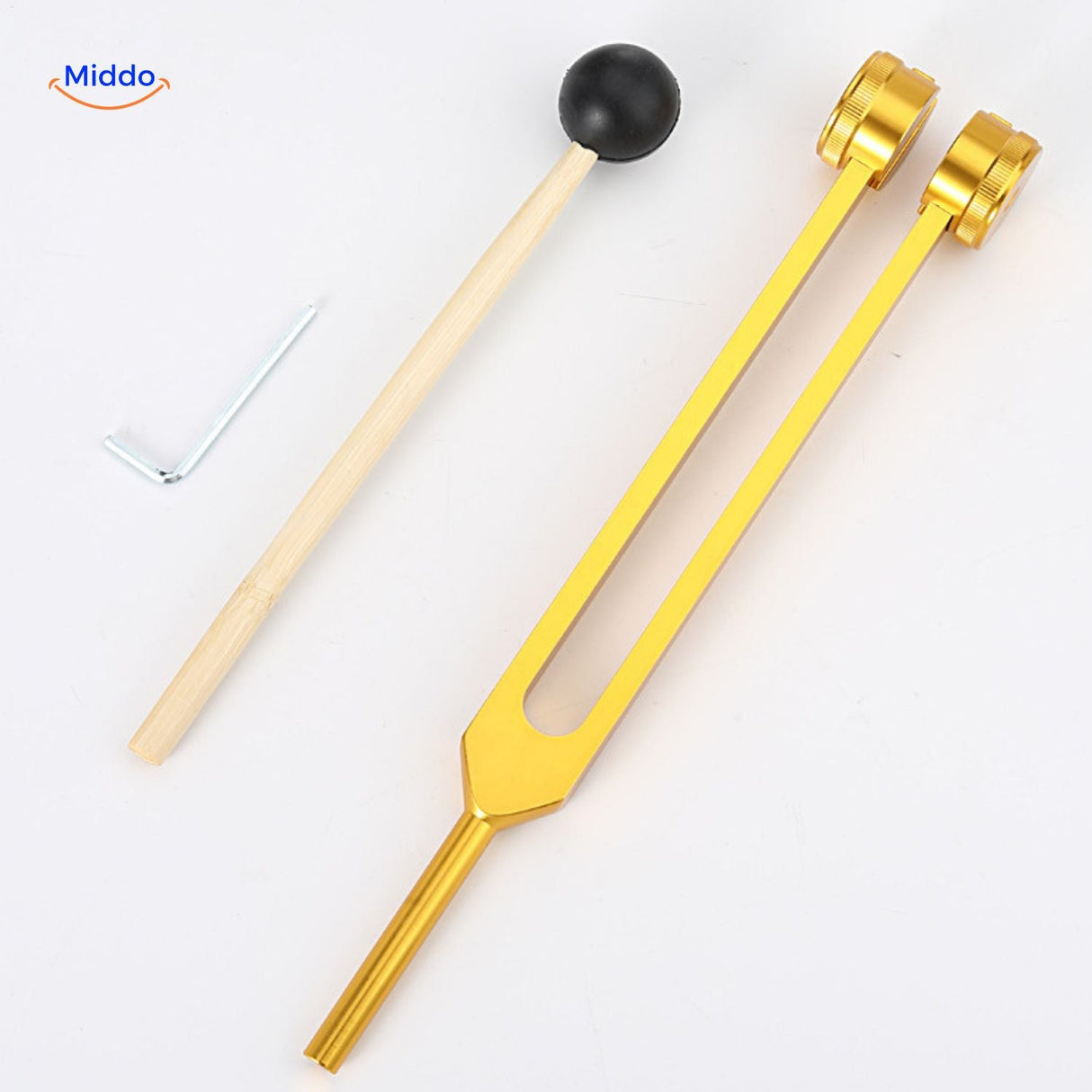 vibecleantm Heilungs-Stimmgabel Set Goldene Zahnradspitze 215 cm