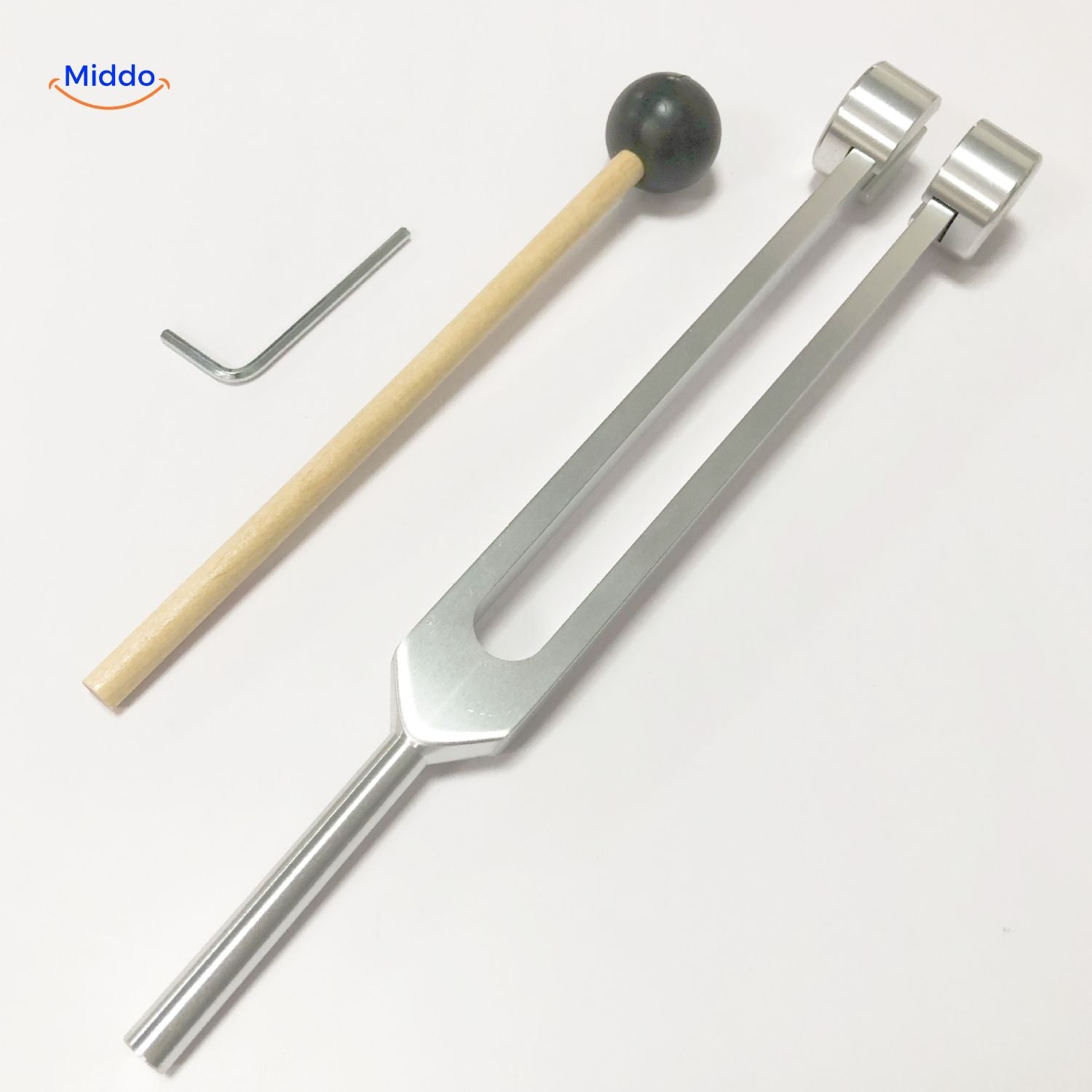 vibecleantm Heilungs-Stimmungsfork-Set Silber Runde Kopf 215 cm