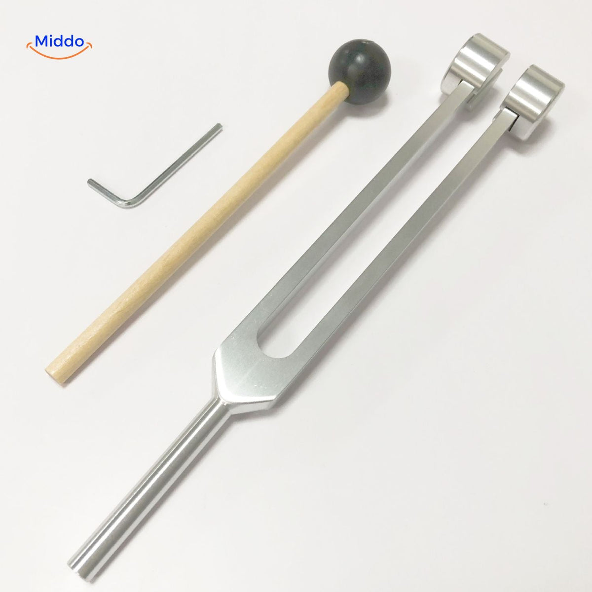 vibecleantm Heilungs-Stimmgabel-Set Silber Runde Kopf 215 cm