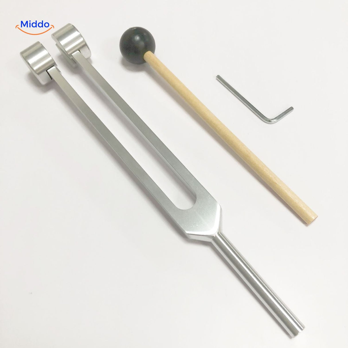 vibecleantm Heilung Stimmgabel Set silber runder Kopf 245 cm