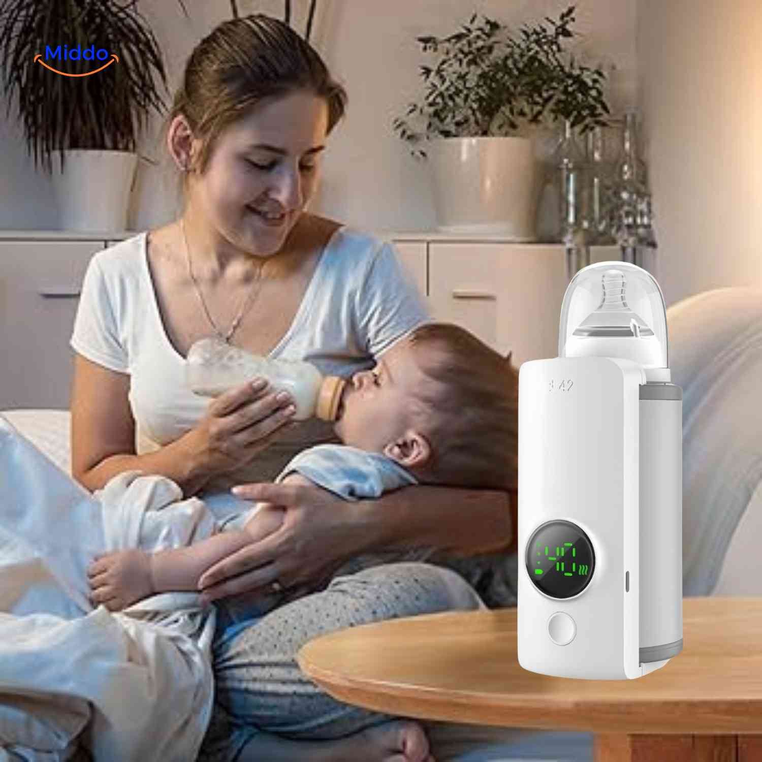 <warmiboo_flaschenwärmer_mit_mutter_und_baby_bei_ernährung_www.middo.de>