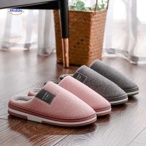 Warmtique Pantoffeln Set – Hausschuhe in Rosa und Grau mit rutschfester Sohle – www.middo.de