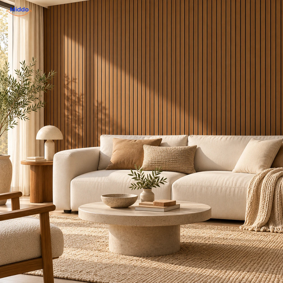 Wohnzimmer mit Palmholz GS008 in Holzoptik