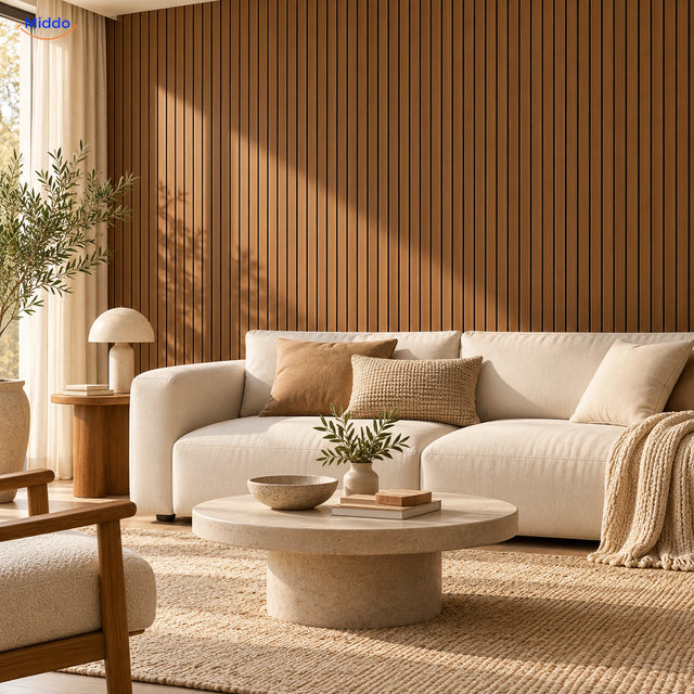 Wohnzimmer mit Palmholz GS008 in Holzoptik