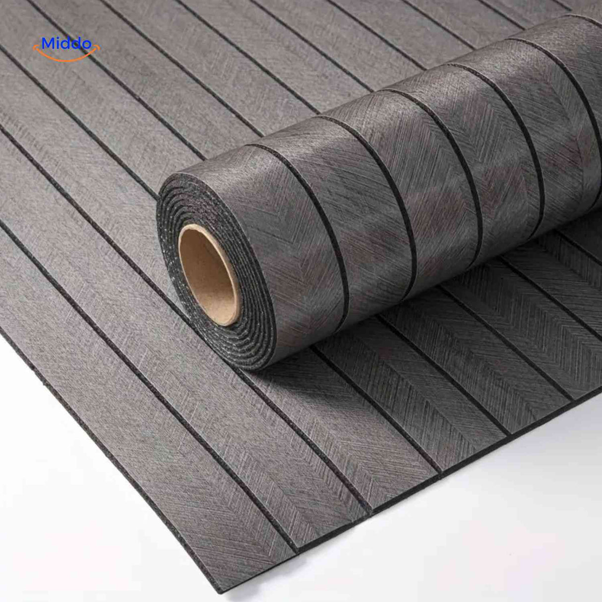 Woodline Wandpaneele grau Holzoptik Rollpaneel Detail