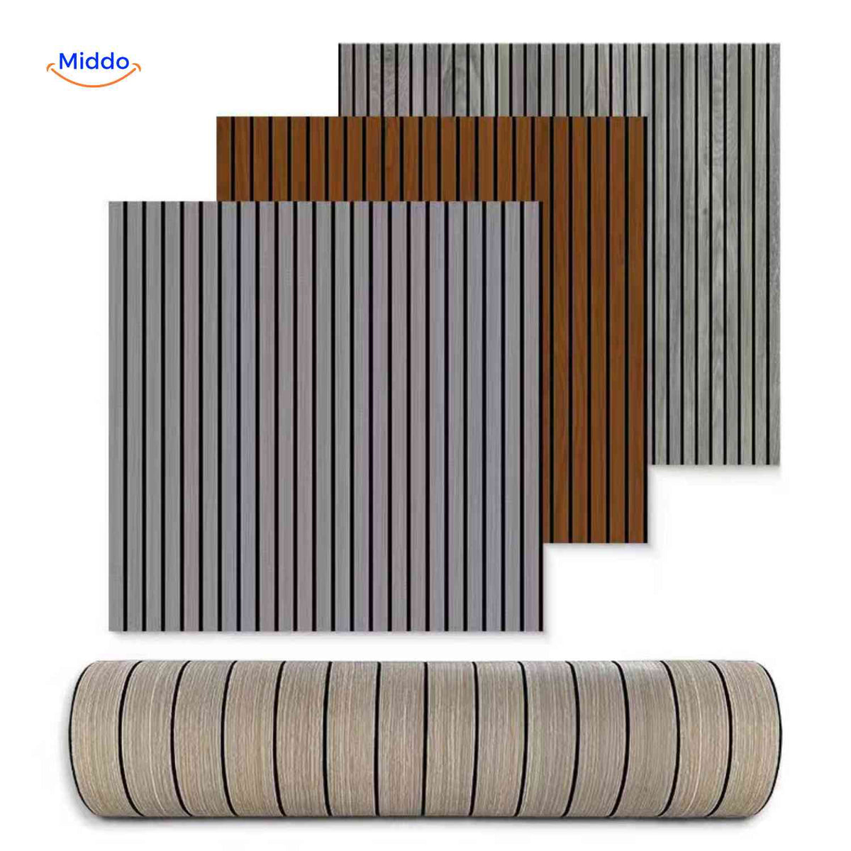 Woodline Wandpaneele grau Holzoptik Rollpaneel