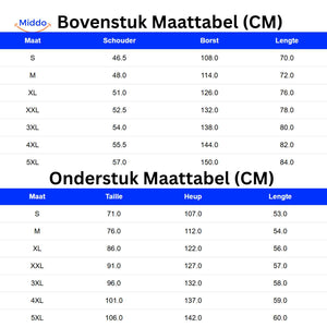 zippora set Oberteil und Unterteil Größentabelle mit cm Maßen