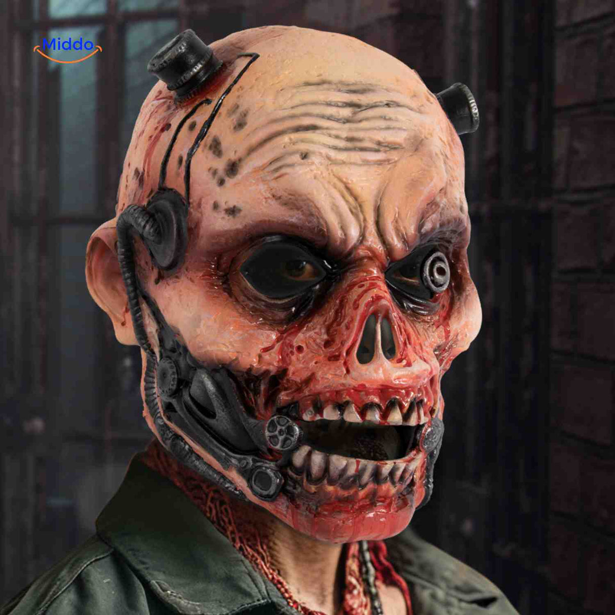 Zombiora Maske – Blutiges Horror-Maskerade für unvergessliche Halloween-Erlebnisse! Entdecken Sie das schaurige Accessoire auf www.middo.de