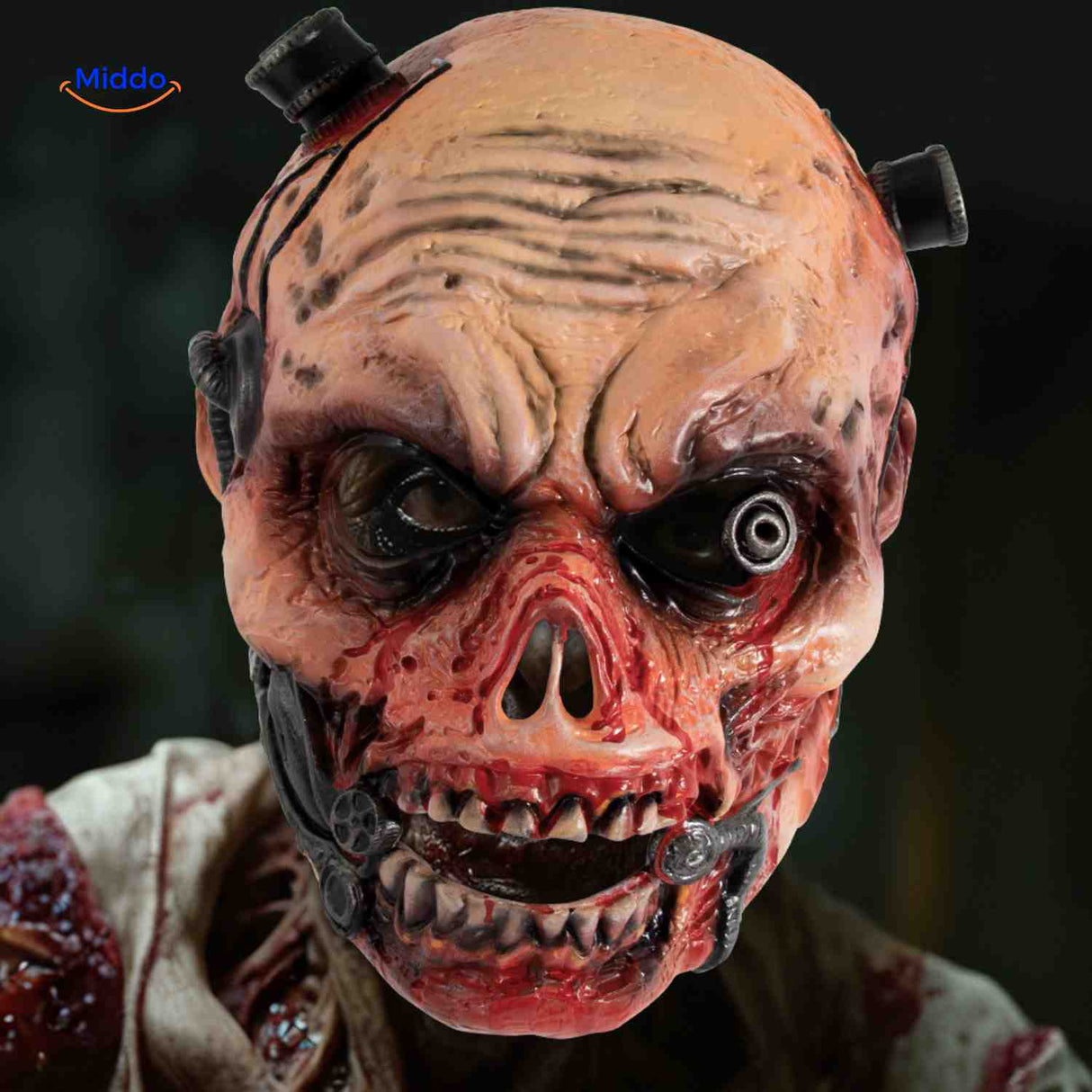Zombiora Maske – Gruselige Halloween-Maske mit mechanischen Elementen | www.middo.de